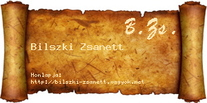 Bilszki Zsanett névjegykártya